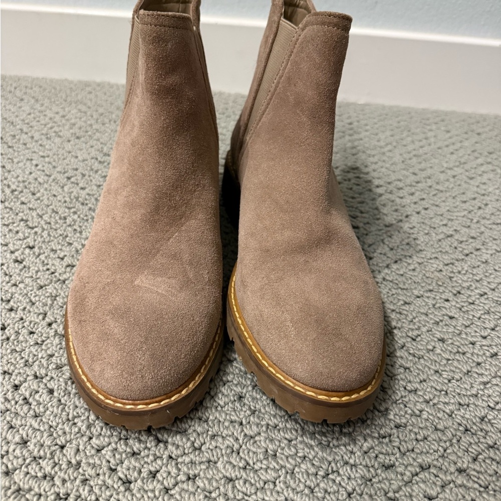 Steve Madden Taupe Suede Ankle Booties